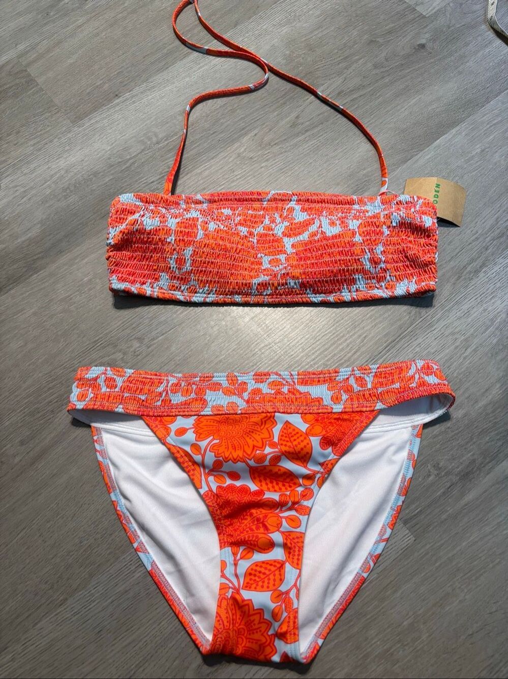Boden Milo’s Smocked Bikini Set Floral Sz Small 4/6 NWT